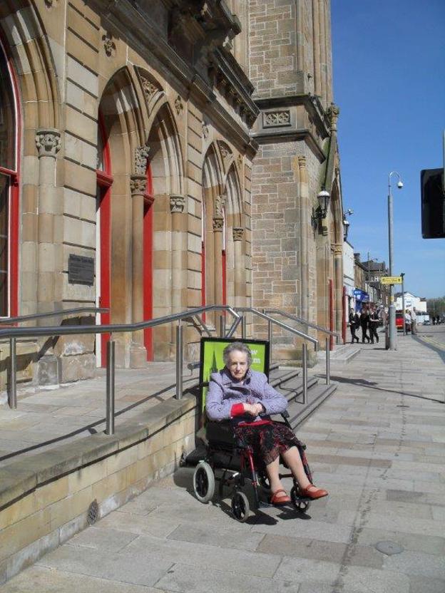 Nancy outside the town hall after lunch.jpg