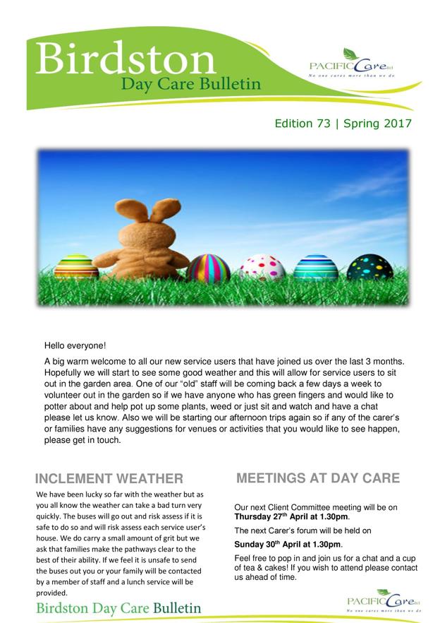 day care front cover