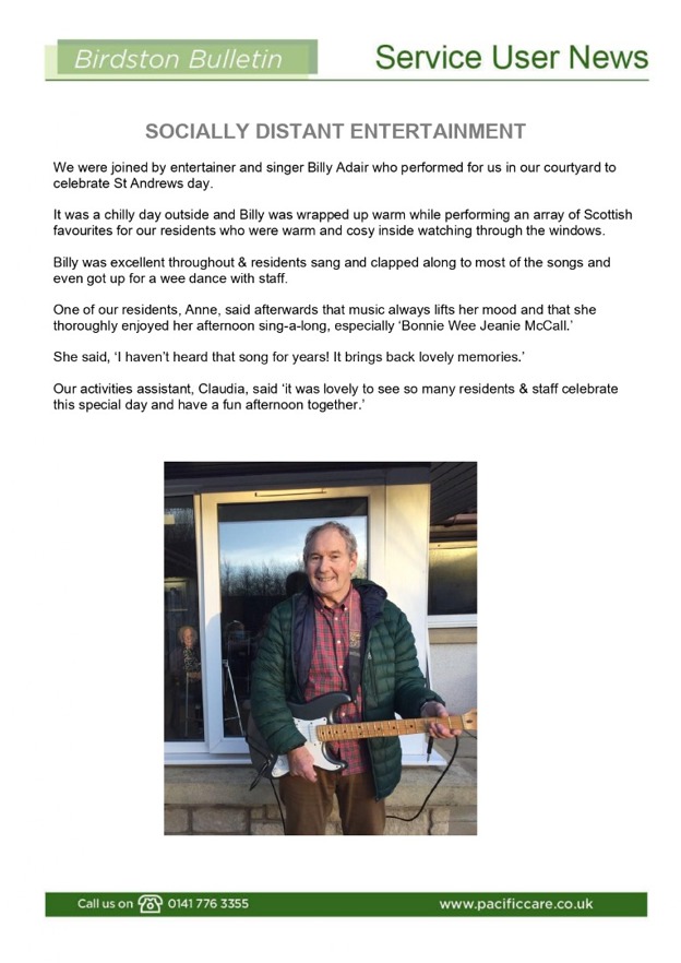 Birdston Care Home Winter Bulletin