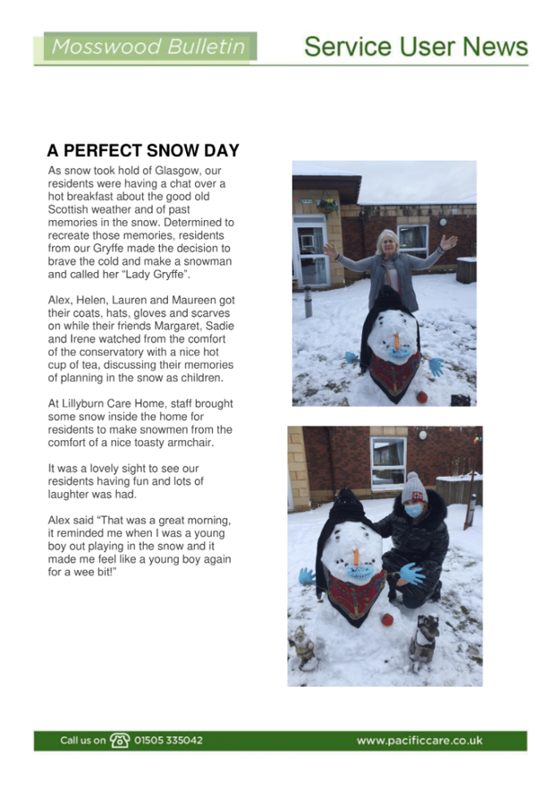 Mosswood Care Home Spring Bulletin 2021